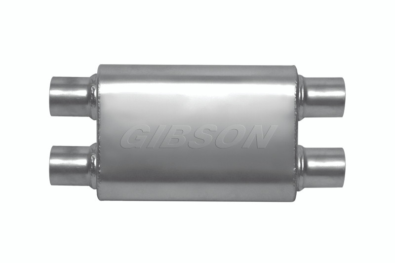 Gibson CFT Superflow Dual/Dual Oval Muffler - 4x9x18in/3in Inlet/2.5in Outlet - Stainless - 55108S