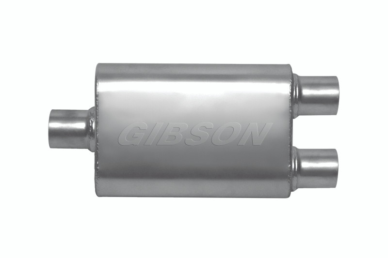 Gibson CFT Superflow Center/Dual Oval Muffler - 4x9x18in/3in Inlet/2.5in Outlet - Stainless - 55189S