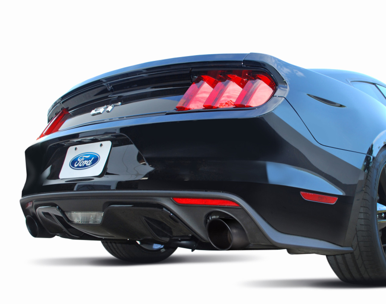 Gibson 15-17 Ford Mustang GT 5.0L 3in Cat-Back Dual Exhaust - Black Elite (Ceramic) - 619013-B