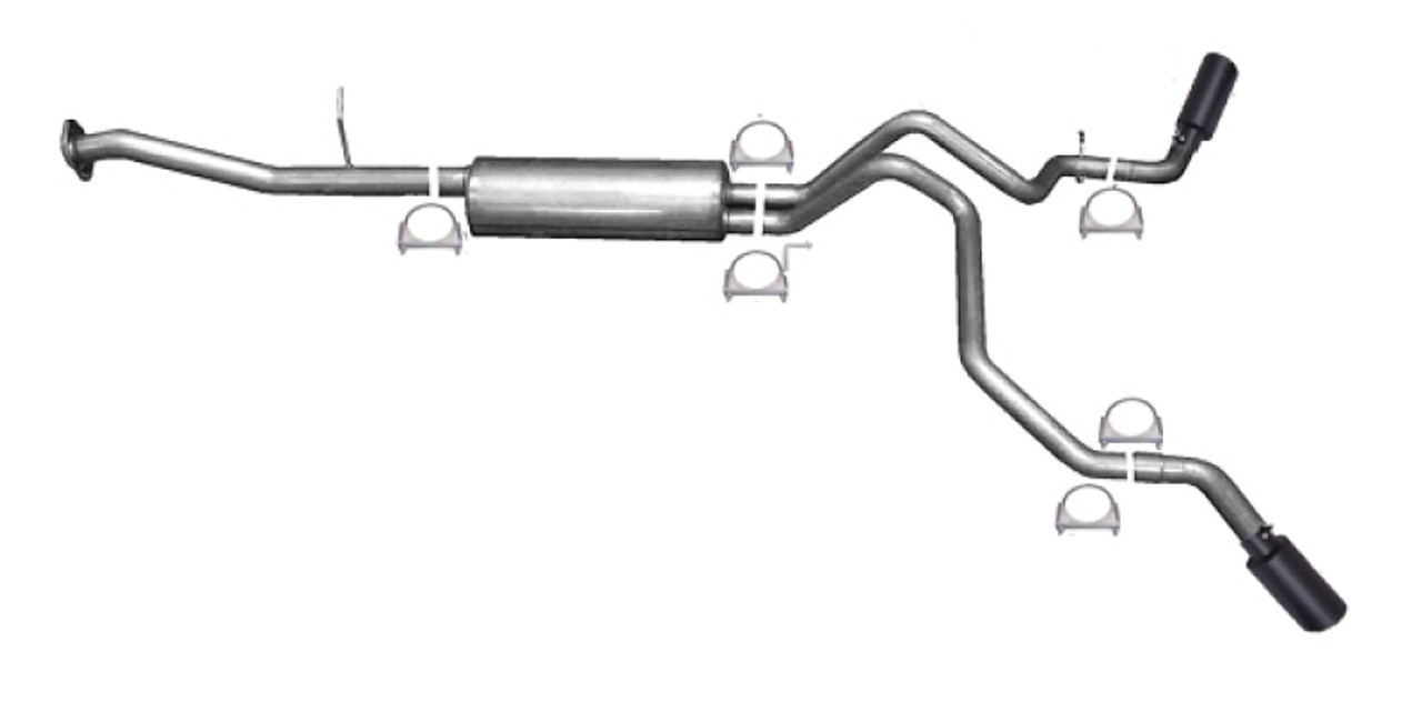 Gibson 00-06 Chevrolet Suburban 1500 LS 5.3L 2.25in Cat-Back Dual Extreme Exhaust - Black Elite - 65562B