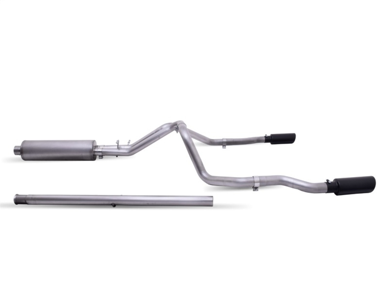 Gibson 19-22 GMC Sierra 1500 5.3L 3/2.5in Cat-Back Dual Split Exhaust System Stainless - Black Elite - 65699B