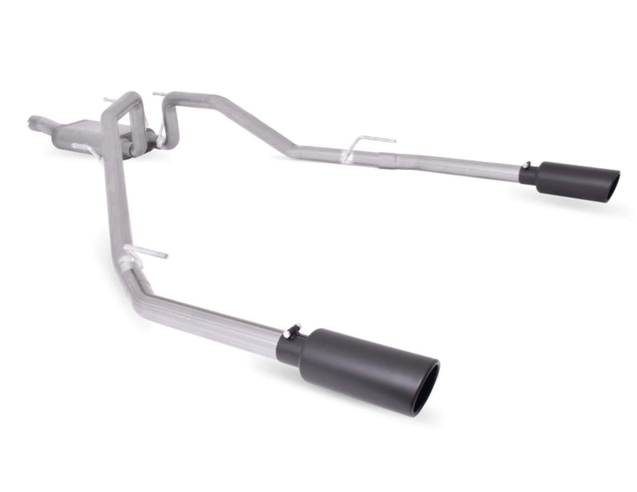 Gibson 14-17 Ram 1500 Big Horn 3.0L 3in Cat-Back Dual Split Exhaust - Black Elite - 66569B