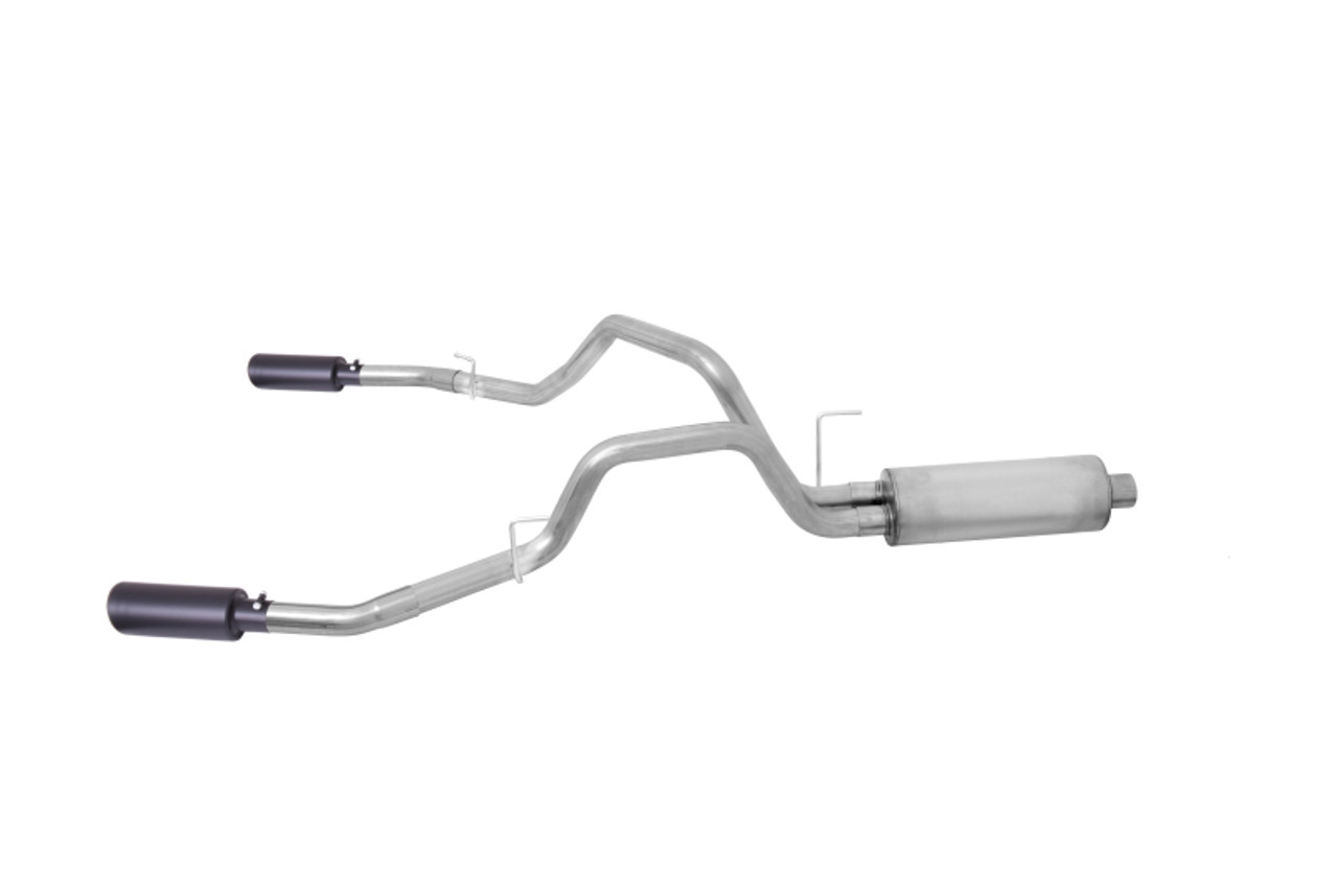 Gibson 11-14 Ford F-150 FX4 3.5L 2.5in Cat-Back Dual Split Exhaust - Black Elite - 69220B