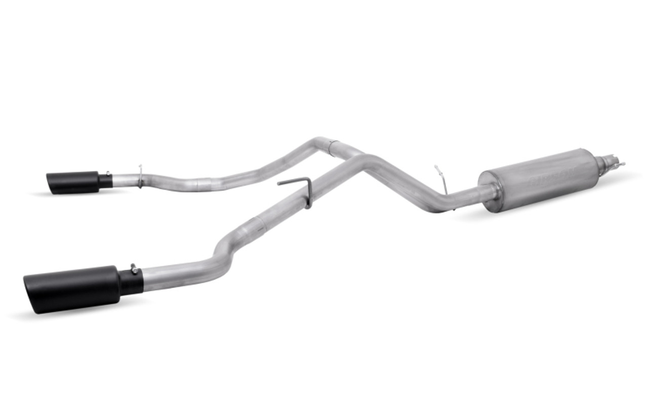 Gibson 19-22 Ford Ranger Lariat 2.3L 2.5in Cat-Back Dual Sport Exhaust - Black Elite - 69550B