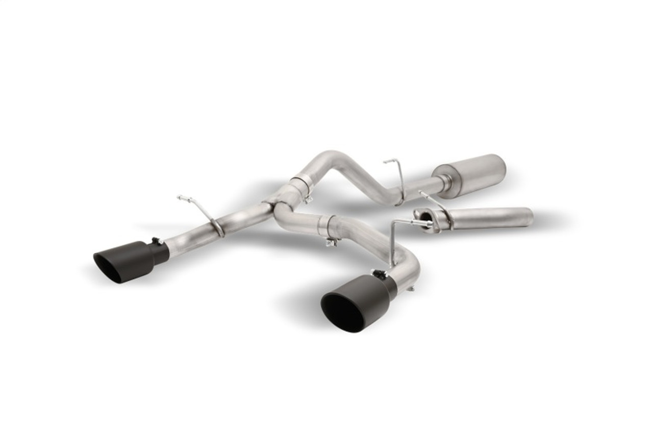 Gibson 2021+ Ford Bronco 4-DR 2.7L 4WD 2.5in Black Elite Cat-Back Dual Split Exhaust - Stainless - 69551B