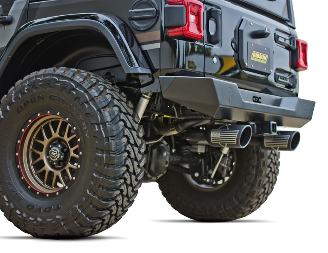 Gibson 07-17 Jeep Wrangler JK X 3.8L 2.5in Patriot Series Axle-Back Dual Split Exhaust - Blk Ceramic - 70-0001