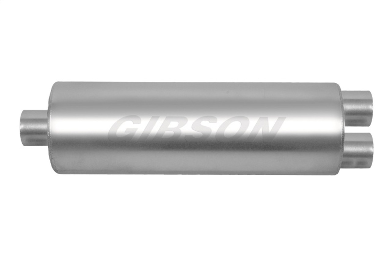 Gibson SFT Superflow Center/Dual Round Muffler Stainless - 758216S