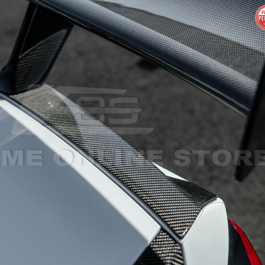 EOS ZR1 Style High Wing Rear Spoiler - Carbon Fiber - C8 Corvette Stingray (SPOILER-1007-BKCF (COMBO A))
