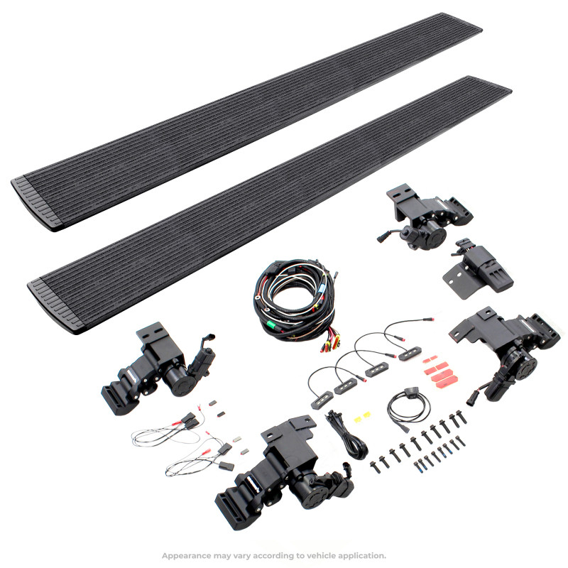 RealTruck 07-13 Chevrolet Silverado 1500 EC 4dr VoltStep Electric Running Board Kit - Bedliner Coat - 20404580T