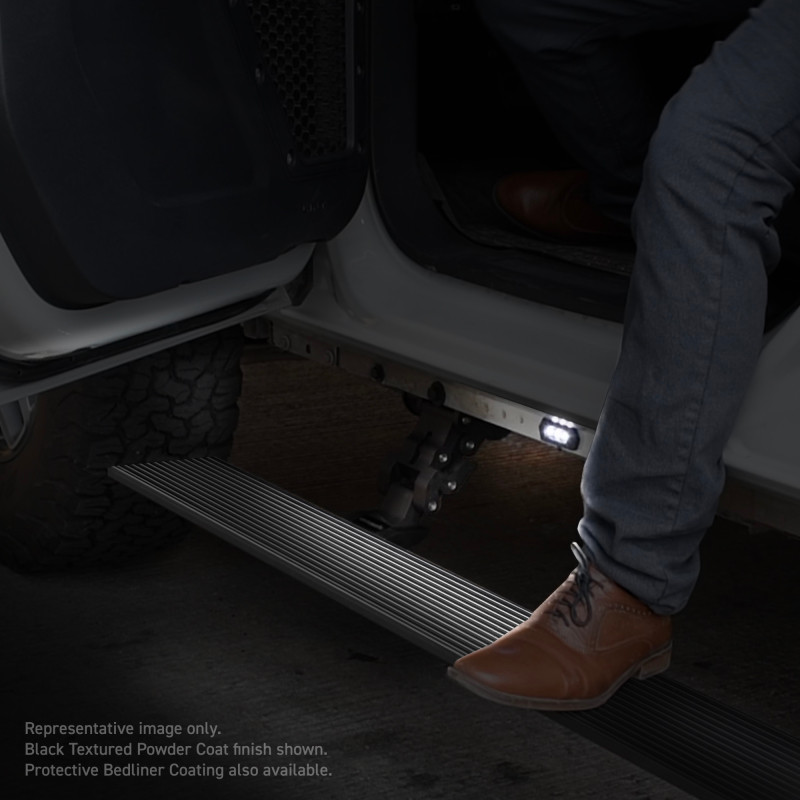 RealTruck 15-24 Ford F-150 CC 4dr VoltStep Electric Running Board Kit - Bedliner Coat - 20415587T