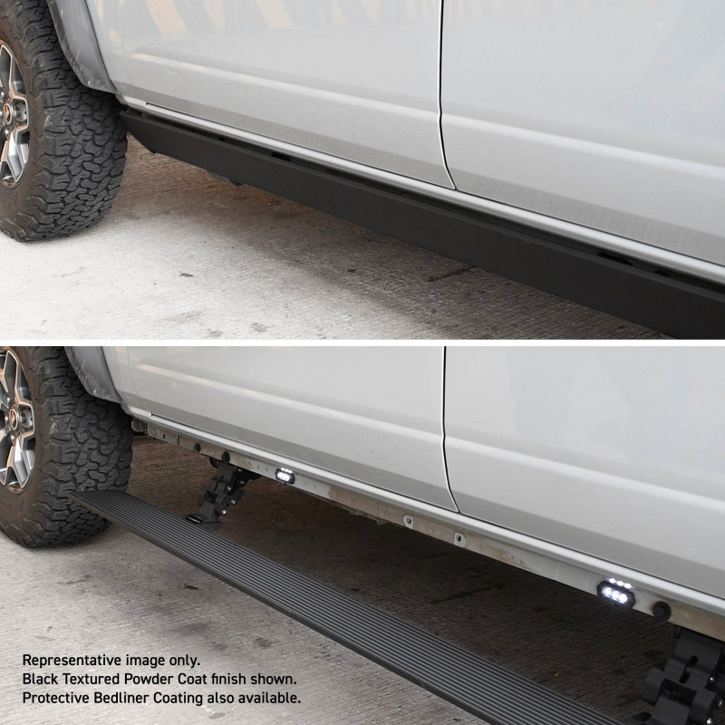 RealTruck 07-21 Toyota Tundra CC 4dr VoltStep Electric Running Board Kit - Bedliner Coating - 20441587T