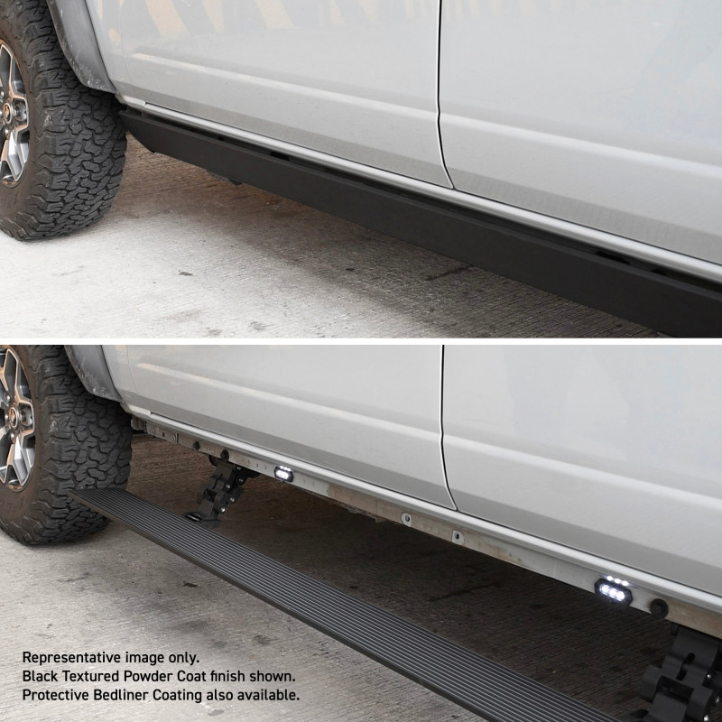 RealTruck 2024 Toyota Tacoma CC 4dr VoltStep Electric Running Board Kit (No Drill) - Bedliner Coat - 20443273T