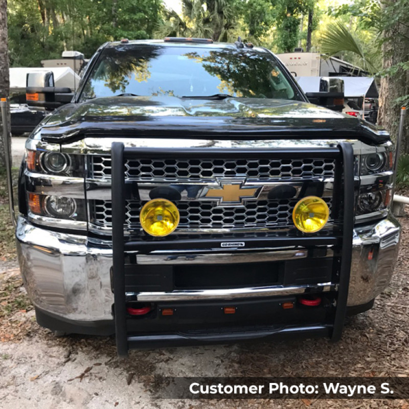 Go Rhino 15-19 Chevrolet Silv 2500HD/3500HD 3000 Series StepGuard - Black (Center Grille Guard Only) - 3173B