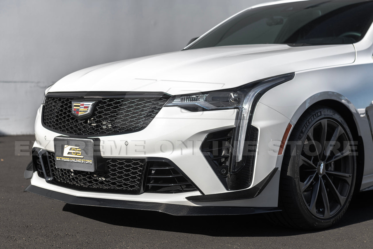 EOS Carbon Fiber Front Splitter - Cadillac CT4-V Blackwing (FLIP-954-BKCF)