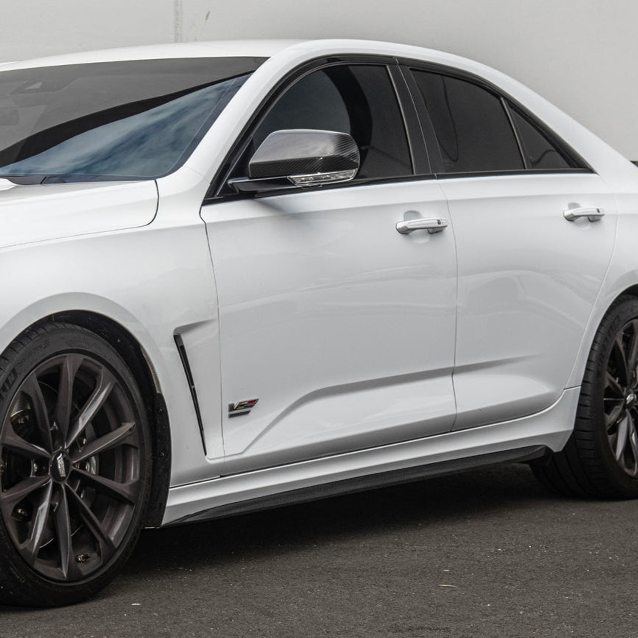 EOS Carbon Fiber Side Skirts - Cadillac CT4-V Blackwing (SS-1019-BKCF)