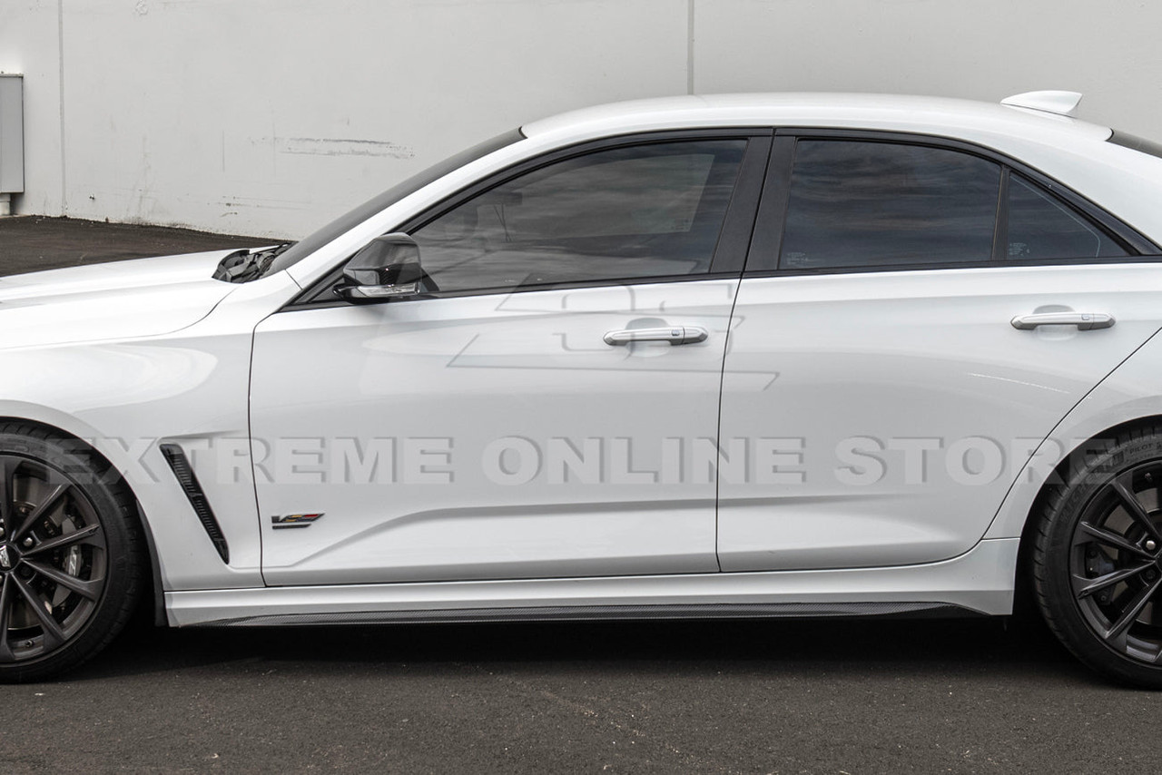 EOS Carbon Fiber Side Skirts - Cadillac CT4-V Blackwing (SS-1019-BKCF)