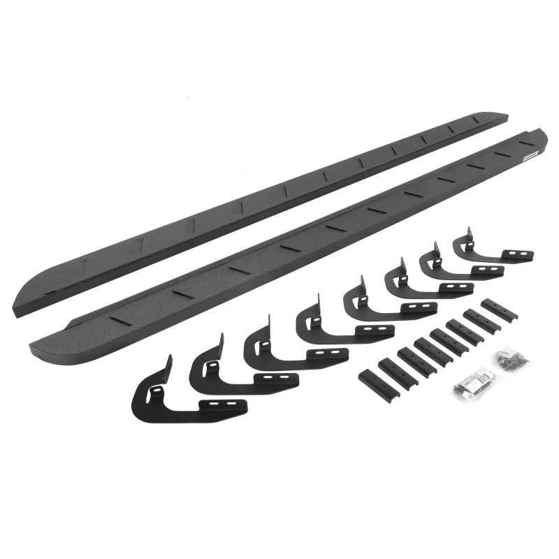 Go Rhino 14-18 GMC Sierra 1500 CC 4DR RB10 Slim Running Boards Kit (Incl. Brackets) - Bedliner Coat - 63404787ST User 1