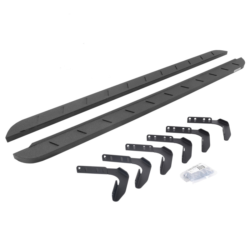 Go Rhino 99-16 Ford F-250 / F-350 CC 4DR RB10 Slim Running Boards Kit (w/Brackets) - Bedliner Coat - 63418087ST User 1