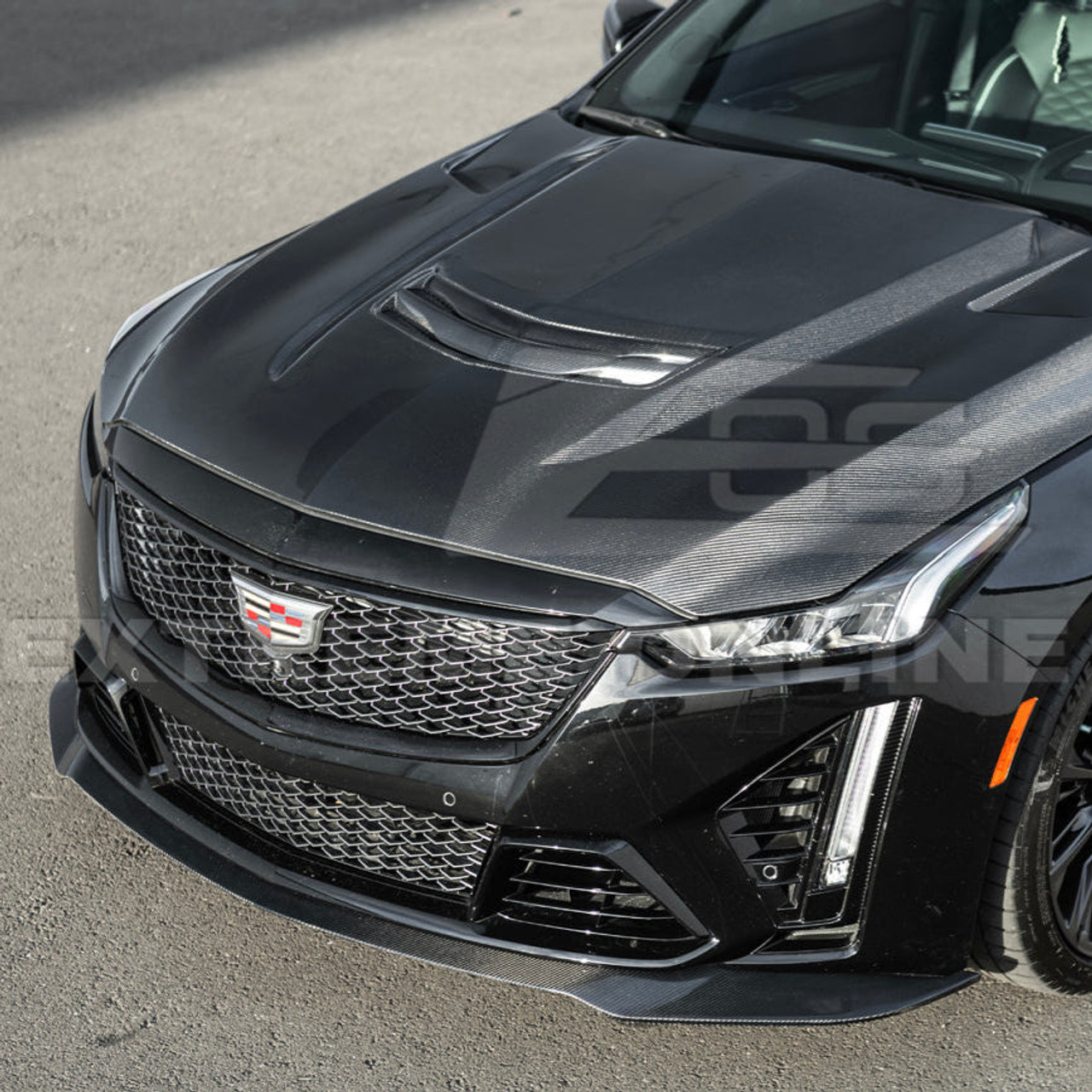 EOS Carbon Fiber Front Splitter - 20-24 CT5-V Blackwing (FLIP-924-BKCF)