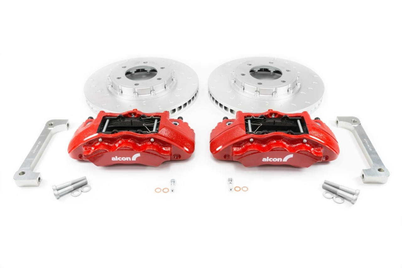 Alcon 2019+ Ford Ranger/2020+ Bronco 2.3L 350x34mm Rotors 6-Piston Calipers Front Brake Kit - Red - BKF1551K61