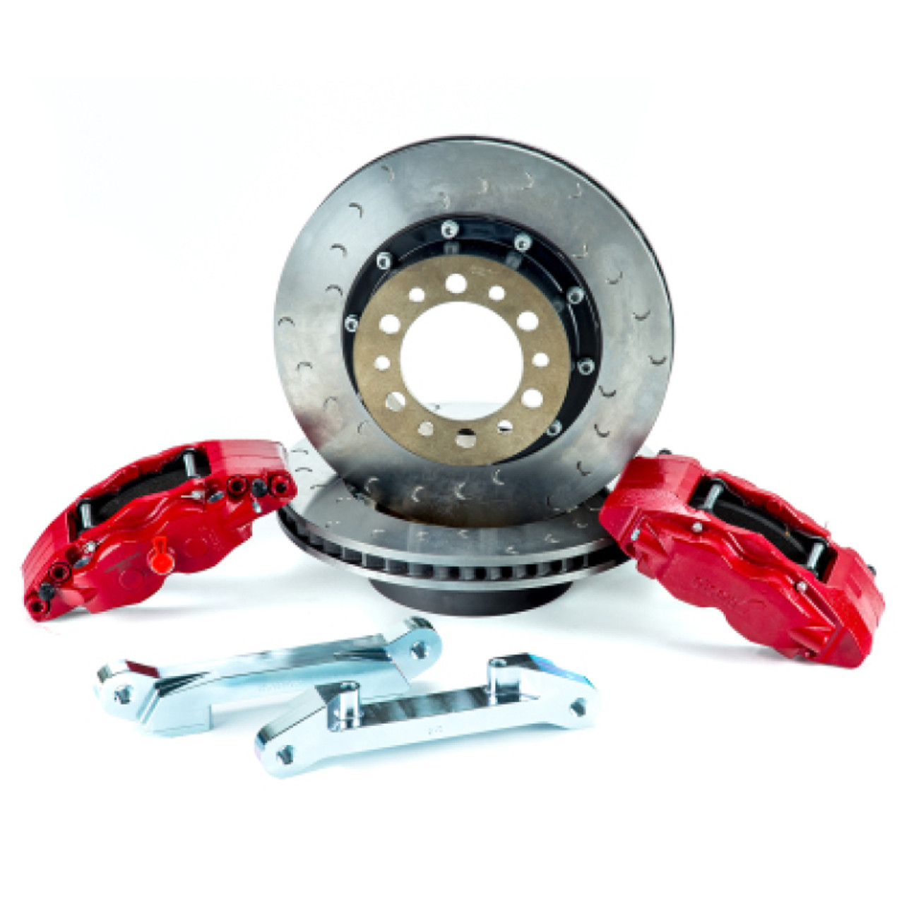 Alcon 2007+ Jeep JK w/ 5x5.5in Hub 357x32mm Rotor 4-Piston Red Calipers Front Brake Upgrade Kit - BKF5459AX13