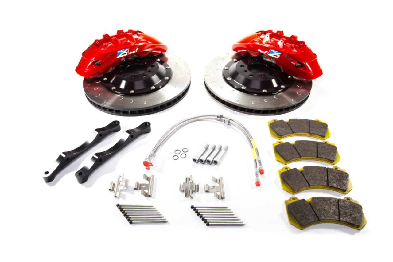 Alcon 2009+ Nissan GT-R R35 412x36mm Rotor 6 Piston Caliper RC6 Front Axle Kit - Red - BKF7059ZG06