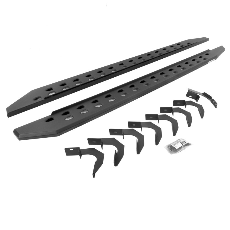 Go Rhino 15-22 GMC Canyon CC 4DR RB20 Slim Running Boards Kit (w/Brackets) - Tex. Blk - 69423580SPC User 1