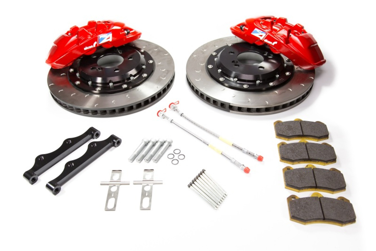 Alcon 2009+ Nissan GT-R R35 380x33mm Rotor 4 Piston Caliper RC4 Rear Axle Kit - Red - BKR6959B06