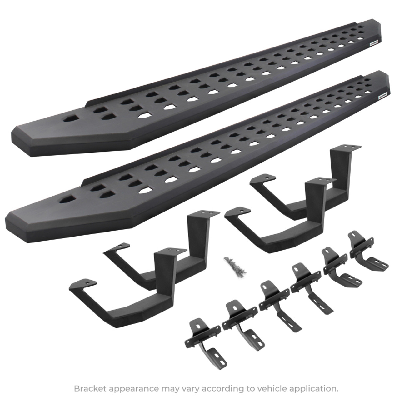 Go Rhino 2022 Toyota Tundra Crew Max Kit w/RB20 Running Board + Brkts + 4 RB20 Drop Steps - Tex. Blk - 6944368720PC