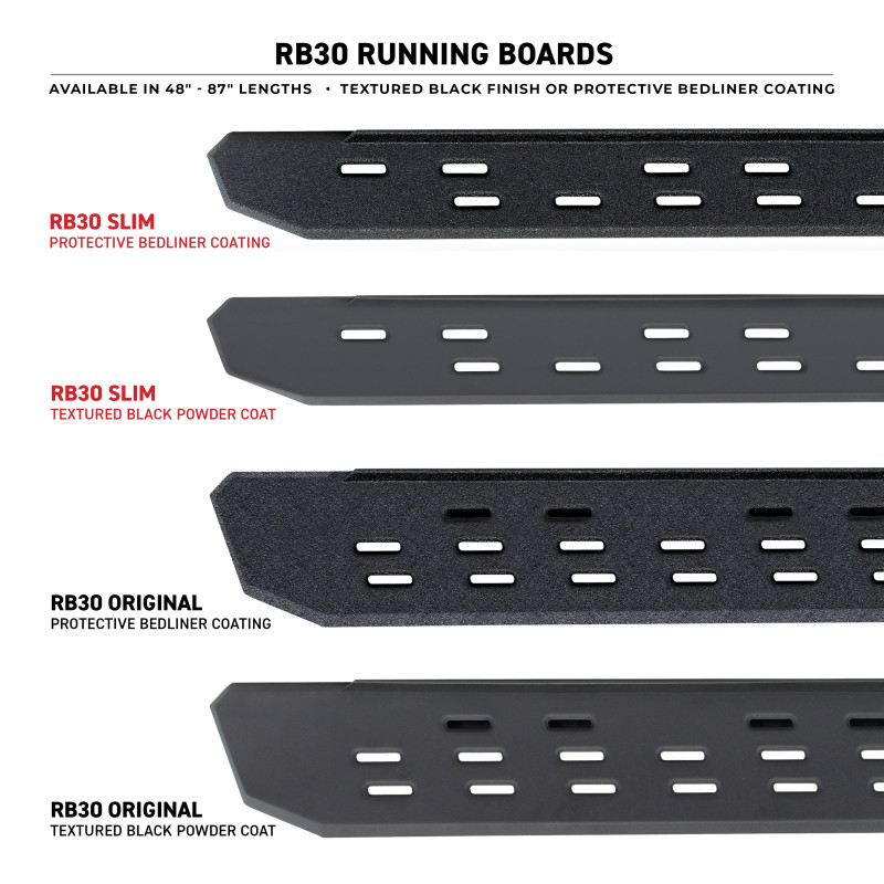 Go Rhino RB30 Running Boards 73in. - Tex. Blk (Boards ONLY/Req. Mounting Brackets) - 69600073PC