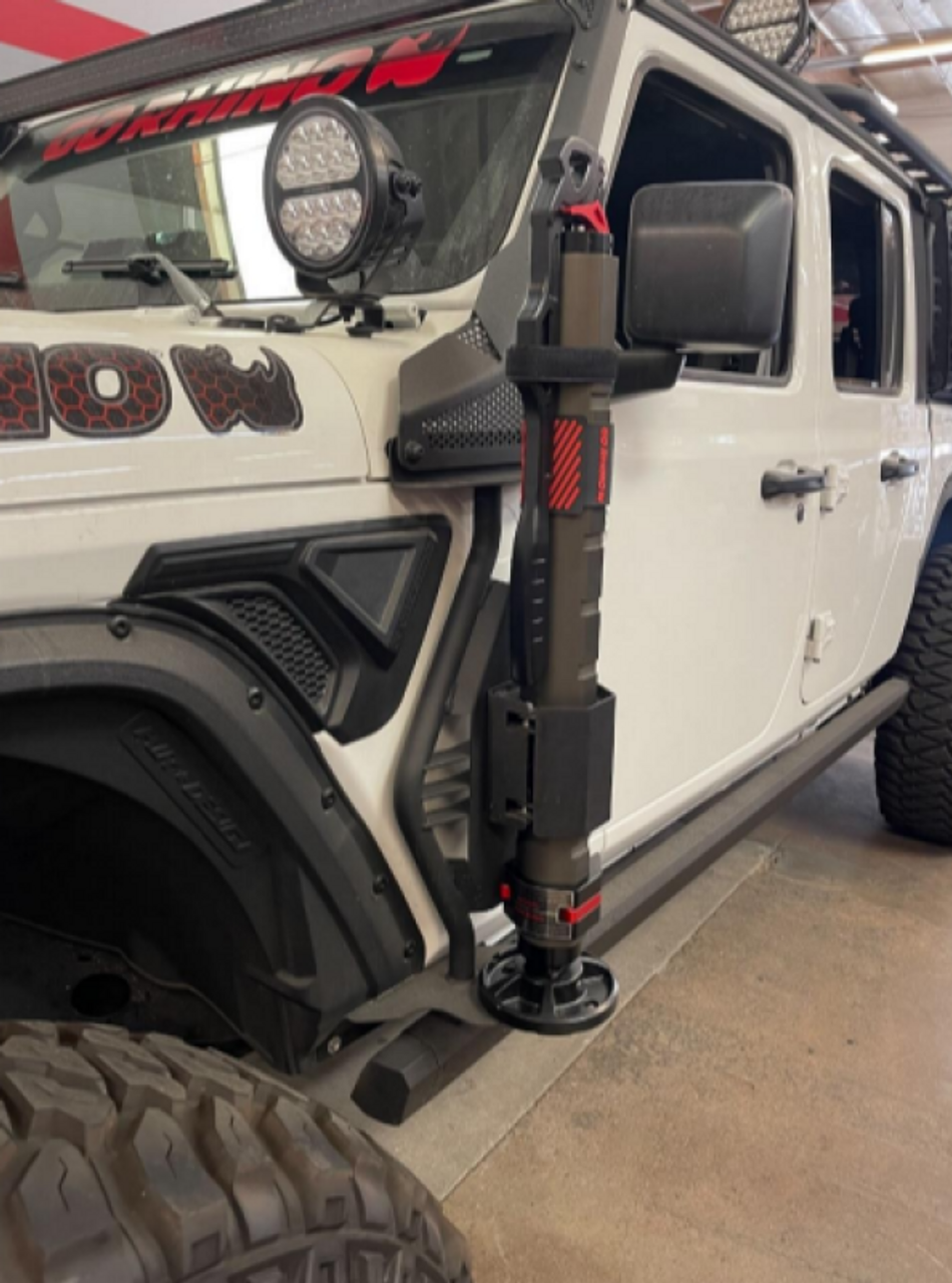 Go Rhino 18-24 Jeep Wrangler JL/JLU/JT Front Fender Jack Mount for Xventure Gear EG Jack - Tex. Blk - 701005T