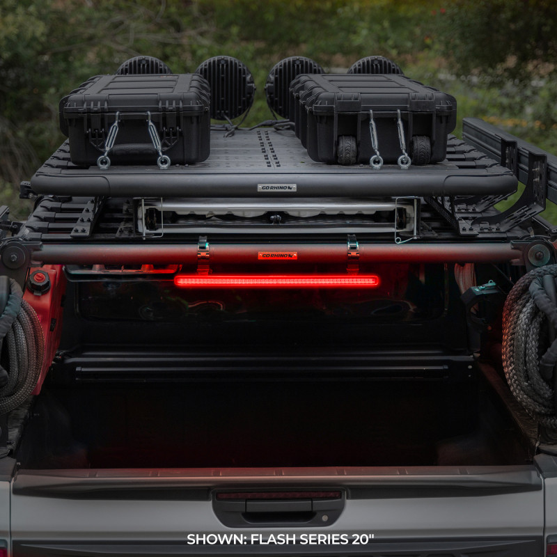 Go Rhino Xplor Flash Series Sgl Multi Function LED Light Bar (Track Mount) 10in. - Blk - 750001014CBS