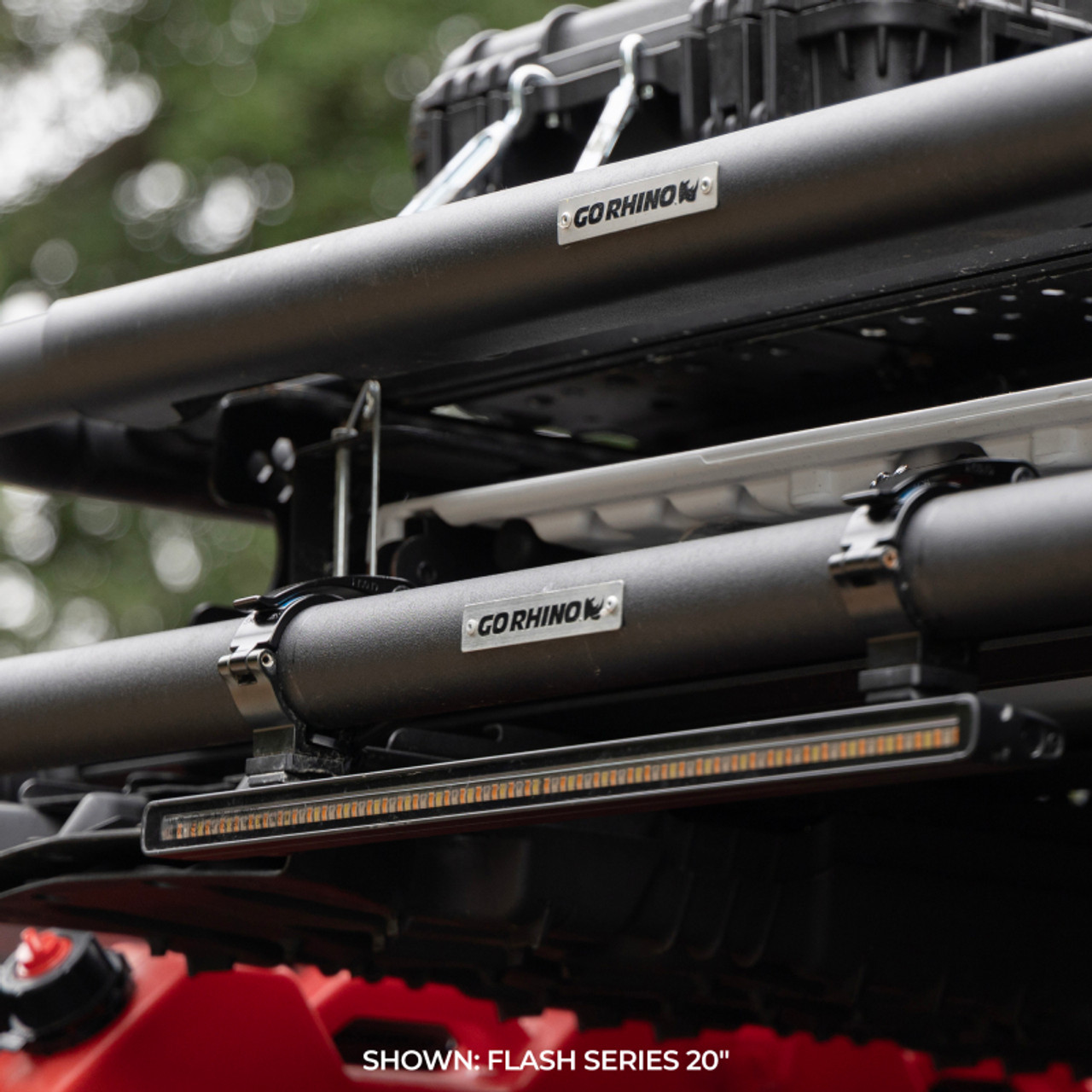 Go Rhino Xplor Flash Series Sgl Multi Function LED Light Bar (Track Mount) 20in. - Blk - 750002014CBS