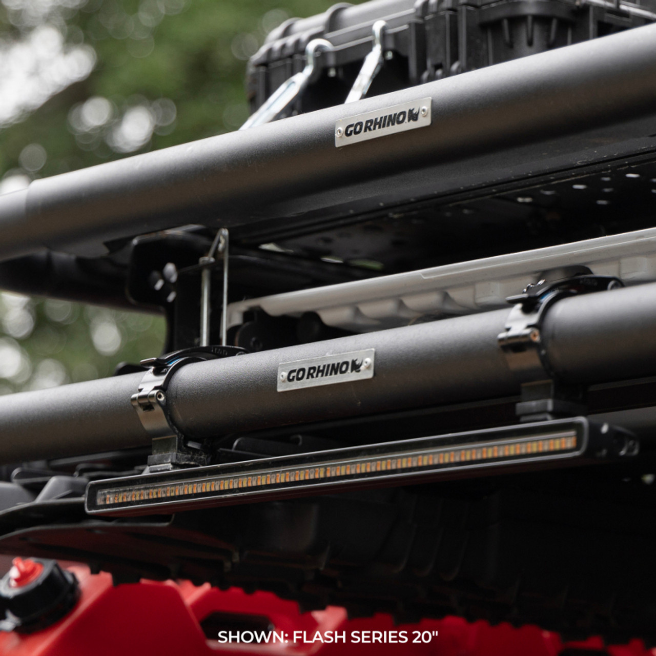Go Rhino Xplor Flash Series Sgl Multi Function LED Light Bar (Track Mount) 20in. - Blk - 750002014CBS