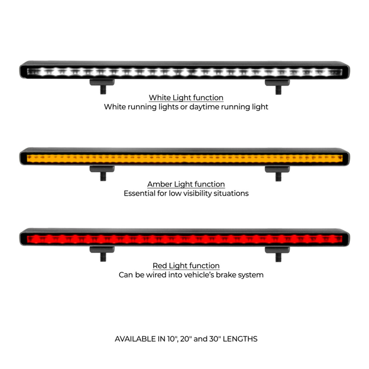 Go Rhino Xplor Flash Series Sgl Multi Function LED Light Bar (Track Mount) 20in. - Blk - 750002014CBS