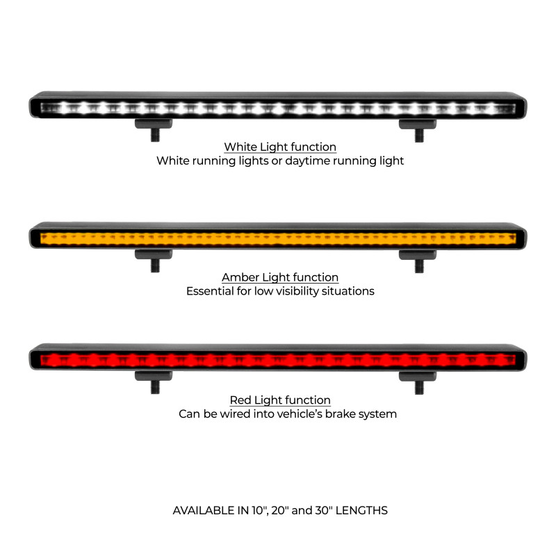 Go Rhino Xplor Flash Series Sgl Multi Function LED Light Bar (Track Mount) 30in. - Blk - 750003014CBS