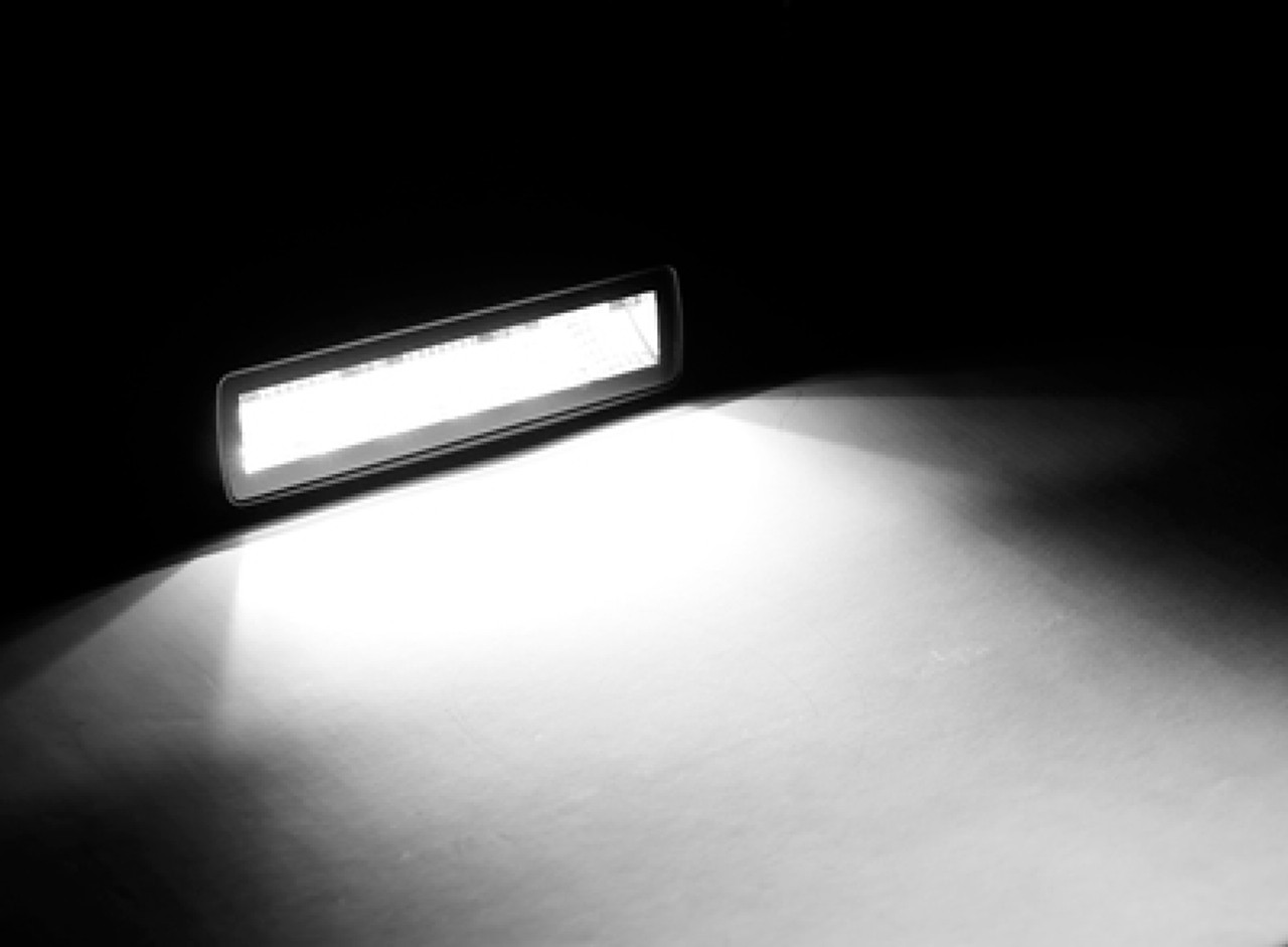 Go Rhino Xplor Blackout Combo Series Sixline LED Flood Lights w/Amber (Surface Mount) - Blk (Pair) - 750600622FBS