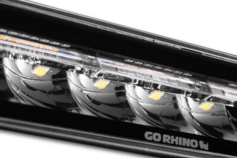 Go Rhino Xplor Blackout Combo Series Sixline LED Spot Lights w/Amber (Surface Mount) - Blk (Pair) - 750600622SBS