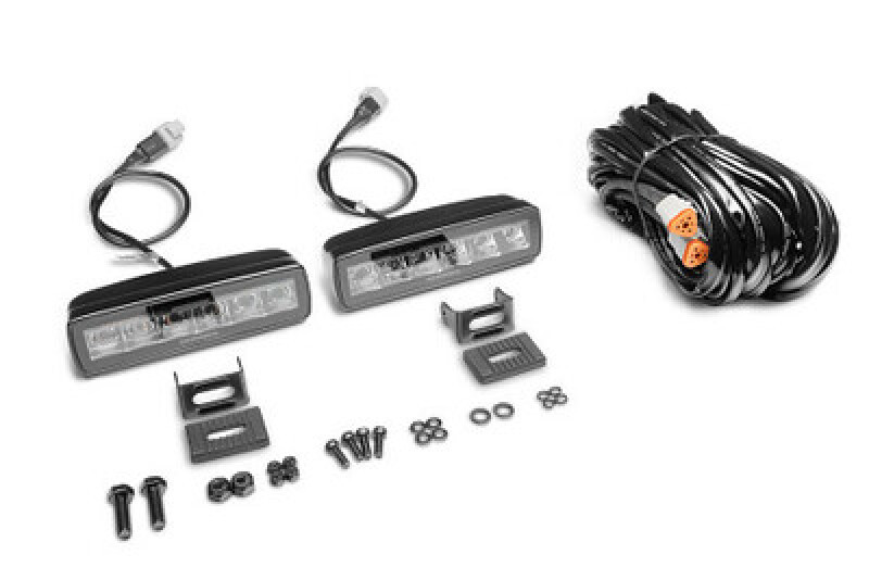 Go Rhino Xplor Blackout Combo Series Sixline LED Spot Lights w/Amber (Surface Mount) - Blk (Pair) - 750600622SBS