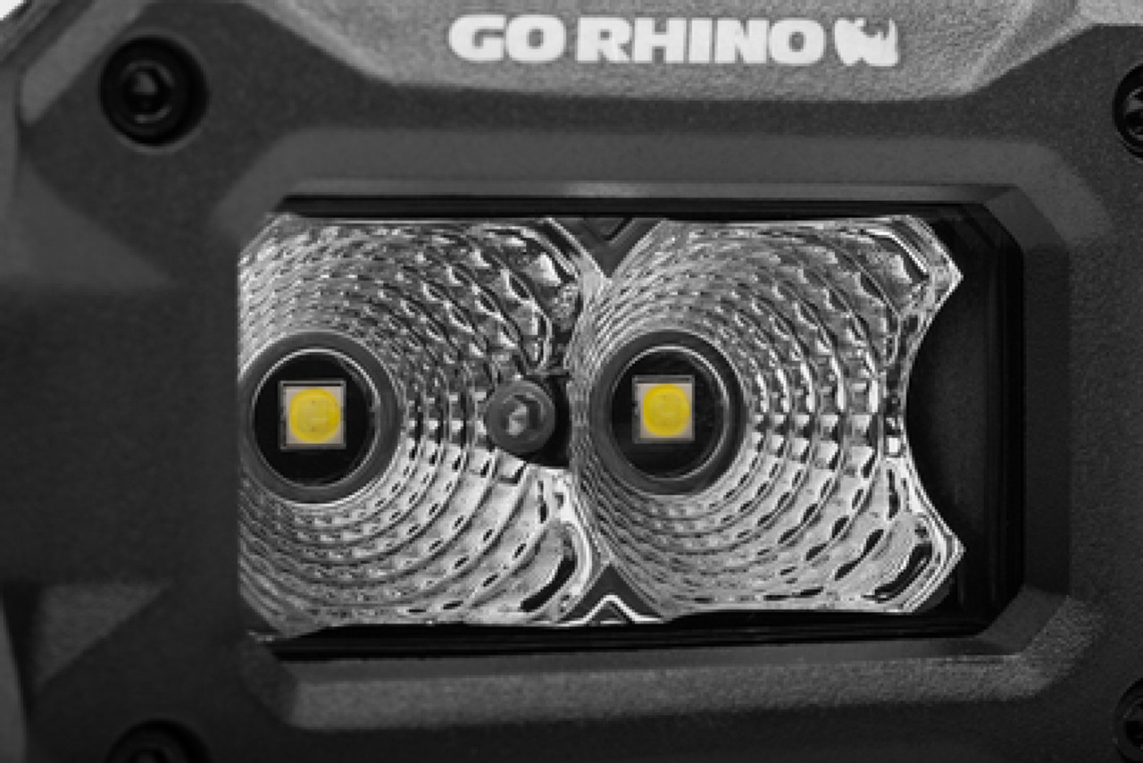 Go Rhino Xplor Bright Series Rectangle LED Flood Light Kit (Surface/Thread Std Mnt) 3x2 - Blk (Pair) - 751003023FBS