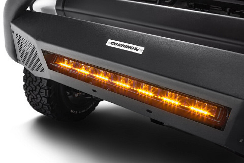 Go Rhino Xplor Blackout Combo Series Sgl Row LED Light Bar w/Amber (Side/Track Mount) 20.5in. - Blk - 751052012CSS