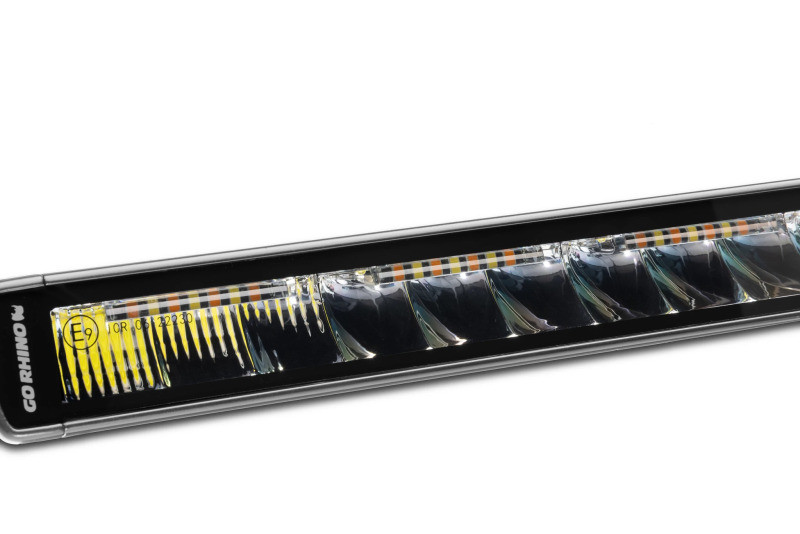 Go Rhino Xplor Blackout Combo Series Sgl Row LED Light Bar w/Amber (Side/Track Mount) 31.5in. - Blk - 751653212CSS