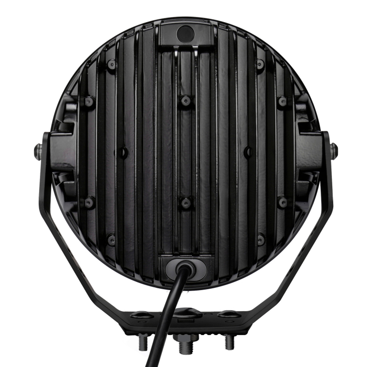 Go Rhino Xplor Blackout Series Round LED Sgl Driving Kit w/DRL (Surface/Thread Stud Mnt) 9in. - Blk - 751700911DRS