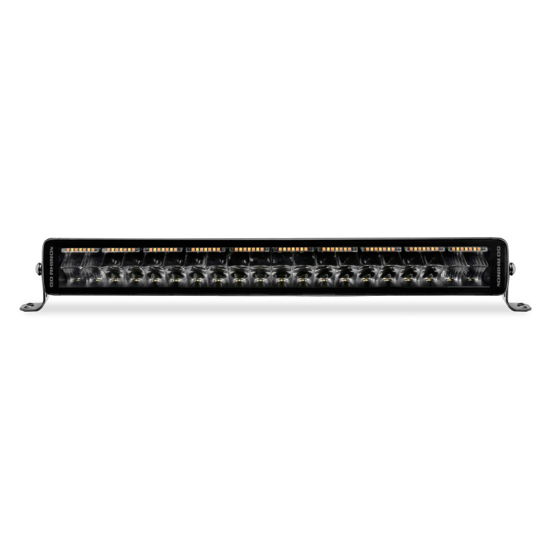 Go Rhino Xplor Blackout Combo Series Dbl Row LED Light Bar w/Amber (Side/Track Mount) 21.5in. - Blk - 752002112CDS