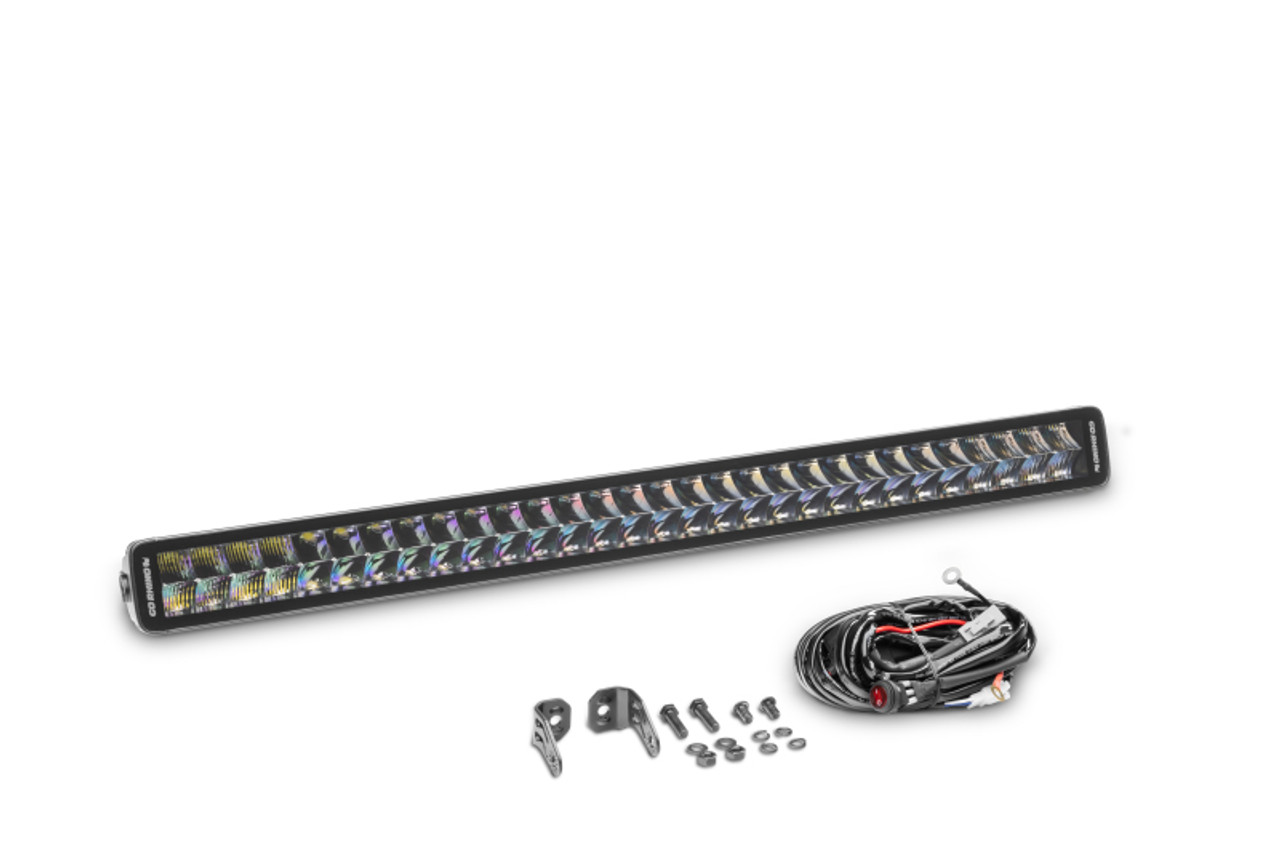Go Rhino Xplor Blackout Series Dbl Row LED Light Bar (Side/Track Mount) 32in. - Blk - 753003011CDS