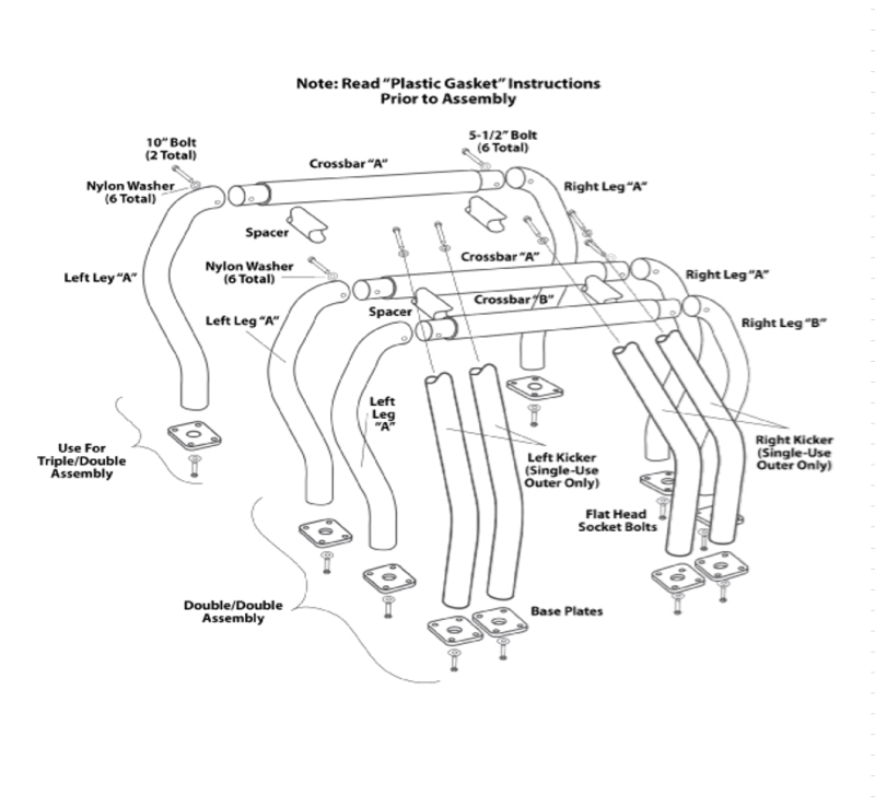 Go Rhino RHINO Bed Bar - Front Main A bar - Black - 90001B