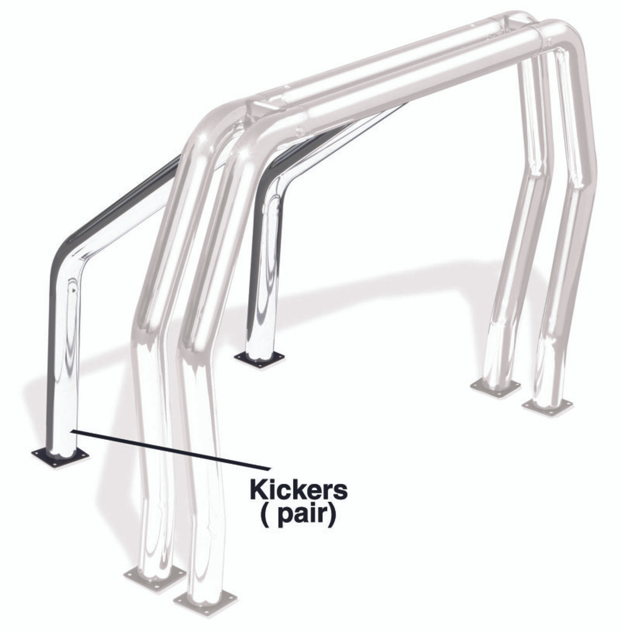 Go Rhino RHINO Bed Bar - Kickers - Stainless - 9370PS