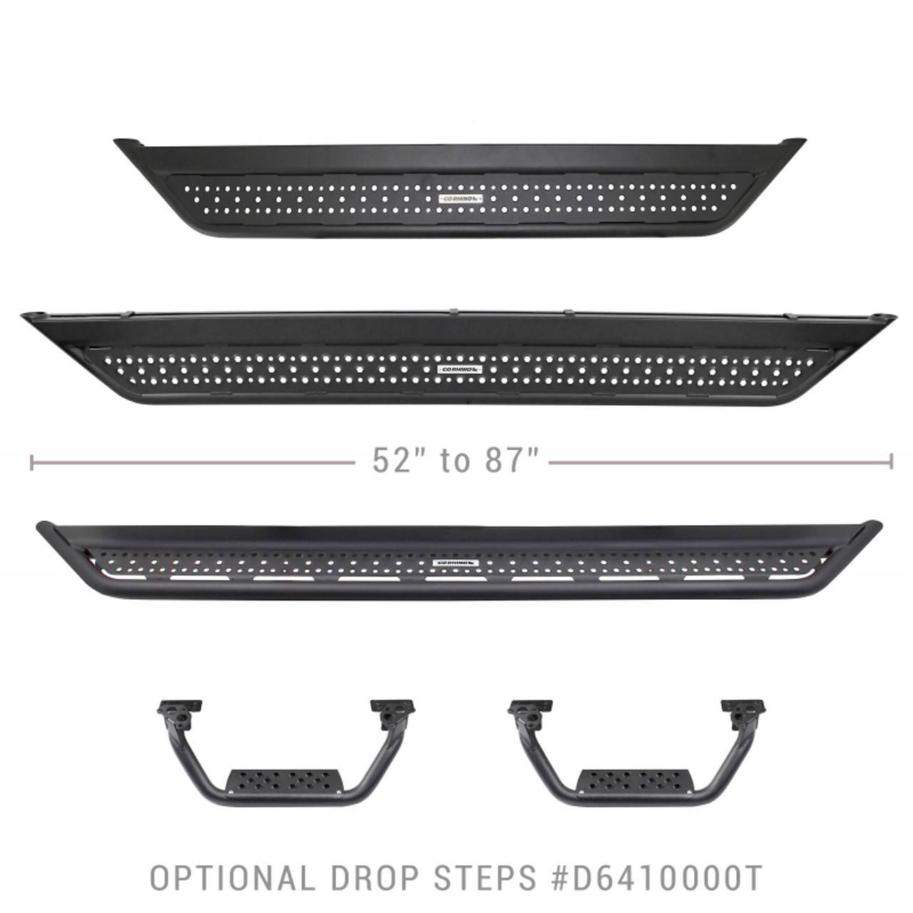 Go Rhino 21-23 Ford Bronco 2DR Sport Utility Dominator Xtreme D6 Side Steps 6in - 57in Long - D60057T