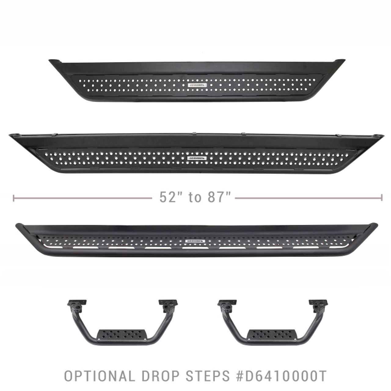 Go Rhino 21-23 Ford Bronco 2DR Sport Utility Dominator Xtreme D6 Side Steps 6in - 57in Long - D60057T