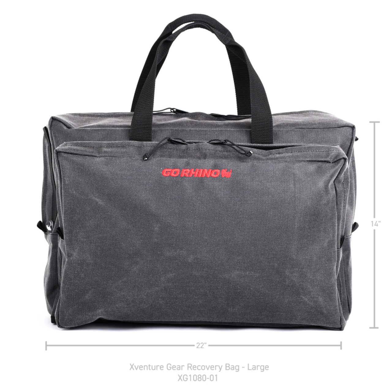 Go Rhino XVenture Gear Bag - Large (13x14x22in. Closed) 12oz Waxed Canvas - Black - XG1080-01